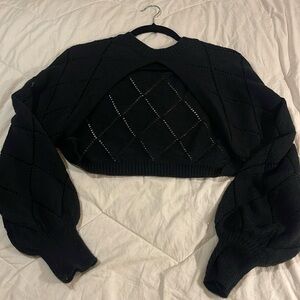 Black knit sweater shrug